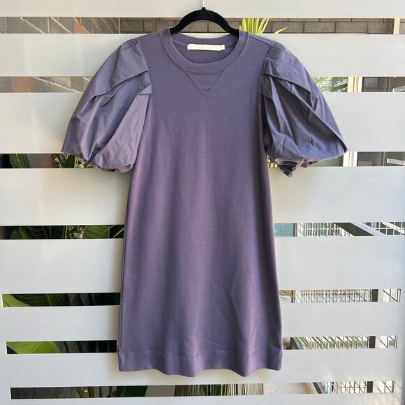 Marie Oliver Dusty Purple Puff Sleeve Shirt Dress Size XS - Picture 2 of 6